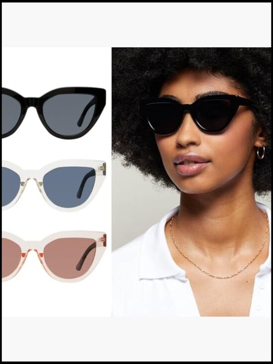 Cat-Eye Sunglasses with Scratch & Impact Resistant Polarized Lenses, 100% UV